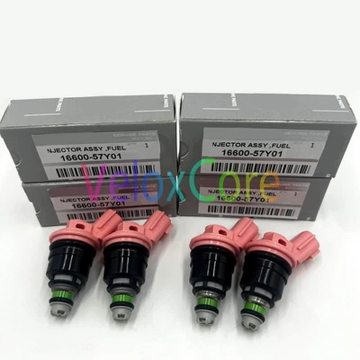 4PCS For 1991-1998 Nissan 200SX 93-94 Maxima Engine 16600-57Y01 Fuel Injector Foto 1 de 4