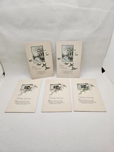 Lotto di 5 cartoline vintage tipo compleanno Gibson Art Company. Non Spedito - Foto 1 di 9