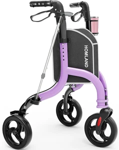 3 Wheel Walkers for Seniors, FSA/HSA Eligible Foldable Wheeled Rollator with Can - Picture 1 of 6