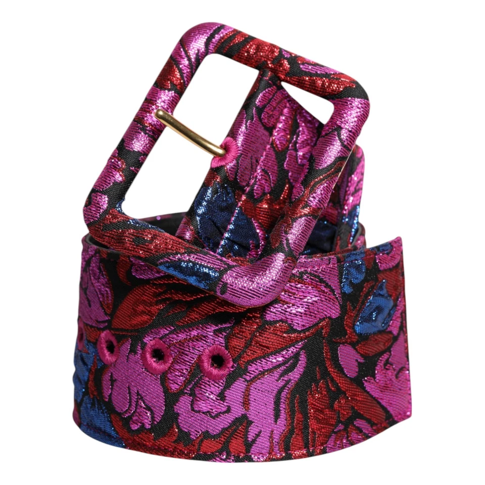 DOLCE & GABBANA Cinturón Floral Jacquard Lurex Cintura Ancha Hebilla 75cm / 30in 980usd Foto 1 de 4