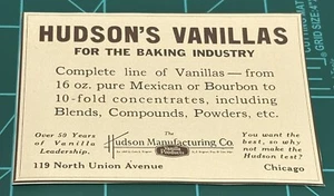 HUDSON VANILLEPRODUKTE FÜR DIE BACKINDUSTRIE KLEINANZEIGE 1939 DRUCK - Bild 1 von 3