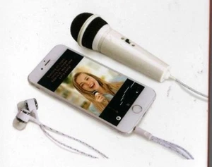 New High Quality SMART PHONE KARAOKE MICROPHONE W EARBUDS - Picture 1 of 5