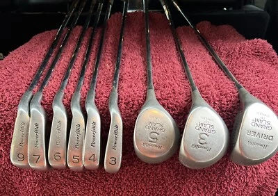 Juego de palos de golf Power Bilt con hierros 3,4,5,6,7,9 3,5 y 9 controladores Foto 1 de 4