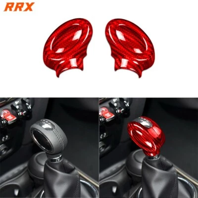 2Pcs Red Carbon Fiber Gear Shift Knob Cover For Mini Cooper F54 F55 F56 F57 F60 - Изображение 1 из 4