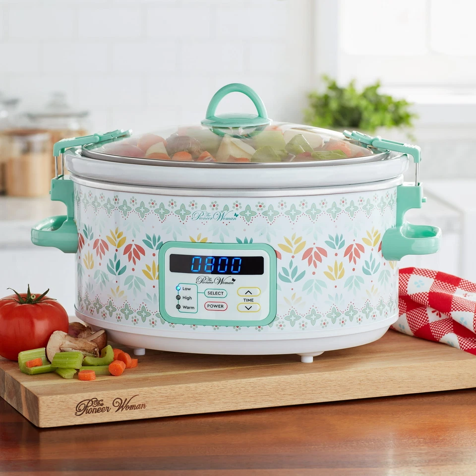 Pioneer Woman ~ MEANDERING GEO ~ 6 Quart ~ Digital ~ Slow Cooker ~ Crock Pot