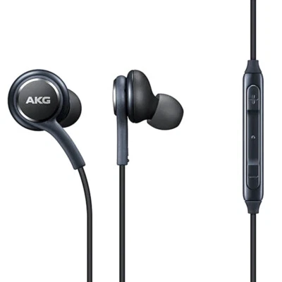 Genuine Samsung Headphones AKG 3.5mm Jack EO-IG955-HF Black No retail packaging - Image 1 of 4