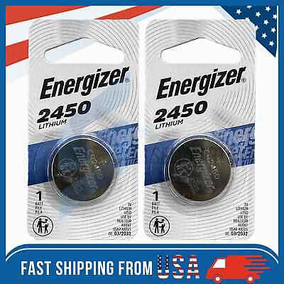 2 Pack New Fresh Energizer ECR2450 CR2450 BR2450 Lithium 3V Battery Exp 03/2032 • 3.74$