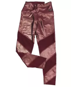 Leggings Victoria's Secret ROSA Ultimate vita alta rete foil lucido rubino taglia L - Foto 1 di 3