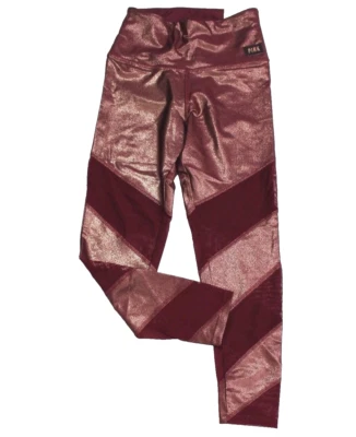 Victoria's Secret PINK Ultimate High Waist Mesh Foil Shine Leggings Ruby Size L - Image 1 of 3