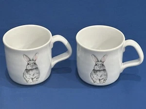 2 tazzine caffè pasquali Williams Sonoma ceramica incisa CONIGLIETTO CONIGLIO 3 3/4"~ NUOVE! - Foto 1 di 7