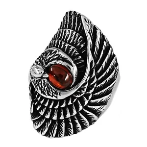 Large Phoenix Ring Mens Womens Stainless Steel Falcon Firebird Band Sizes 7-13 - Picture 1 of 6