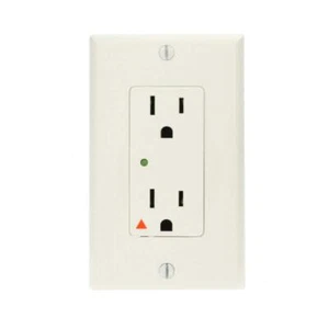 Decora Plus 15 Amp Industrial Grade Isolated Ground Duplex Surge Outlet, White - Picture 1 of 4