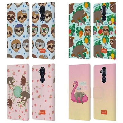 OFFICIAL emoji® SLOTH LEATHER BOOK WALLET CASE COVER FOR MICROSOFT NOKIA PHONES - Image 1 of 4