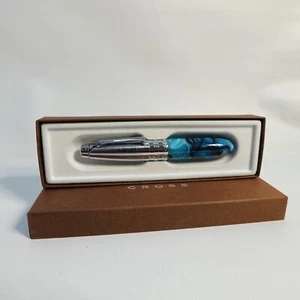 CROSS Roadster Gel Tintenstift Style Zugabe Gel Komfortgriff blau Swirl Splash Art - Bild 1 von 5