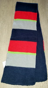 boys WINTER SCARF KNIT red blue gray green STRIPES 42 X 6 INCH soft warm! - Picture 1 of 1