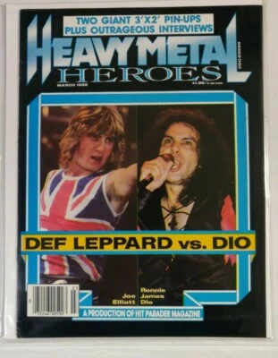 HEAVY METAL HEROES MAG DEF LEPPARD VS. DIO 2 GIANT POSTERS MARCH 1986 RARE L@@K! - Image 1 of 4