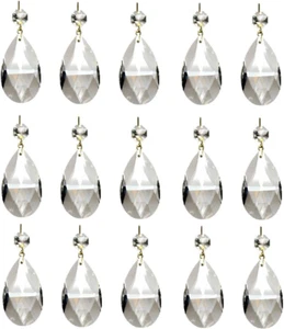 15 Pieces Clear Teardrop Crystal Chandelier (Gold Pinning,Angel Tears Series) - Picture 1 of 12