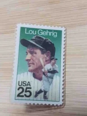 Lou Gehrig  USPS 25 Cent  Stamp Lapel Pin  - Image 1 of 4