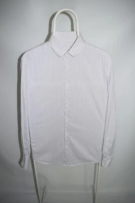 Camisa listrada Versace Collection branca manga longa masculina 15 1/2 - Imagem 1 de 4