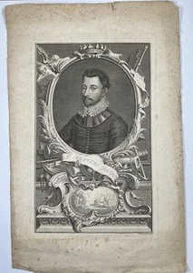 Jacobus Houbraken - Antiker Kupferstich aus dem 18. Jahrhundert, Francis Drake - Bild 1 von 12