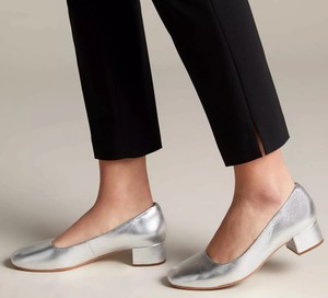 clarks silver heels
