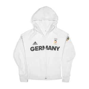 ADIDAS Germany 2016 Olympics Hoodie White Full Zip Womens UK 16 - Picture 1 of 8