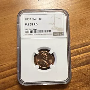 1967 Penny SMS Special Mint Set Lincoln Memorial Cent NGC MS 68 RD $190 Retail - Picture 1 of 8
