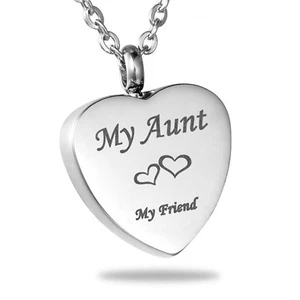 Collar de corazón colgante conmemorativo urna de cremación de acero de 1 pieza - Imagen 1 de 45