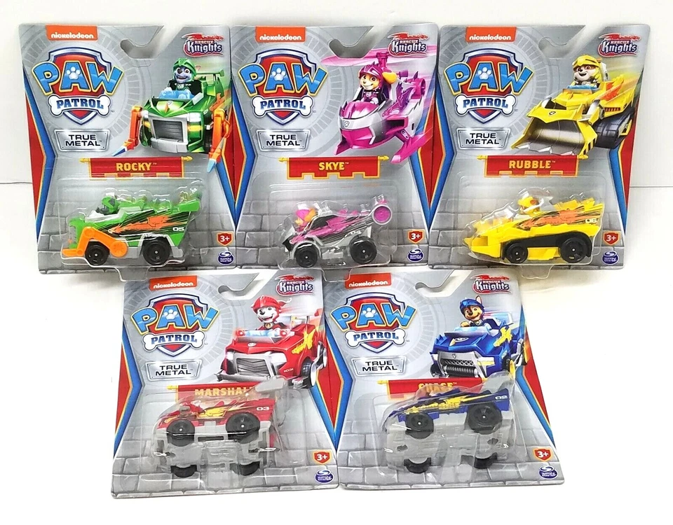 Nickelodeon Paw Patrol RESCUE KNIGHTS True Metal DieCast Vehicle CHOOSE - Image 1 of 1