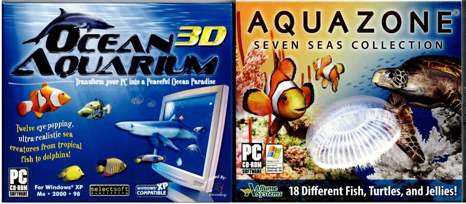 Ocean 3D Aquarium & Aquazone Seven Seas Collection Pc New XP 30  Screensavers - Image 1 of 2
