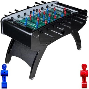 Fußball Tischkicker Profi Schwarz Metallic grünes Feld Figuren Blau Rot 80kg - Bild 1 von 11