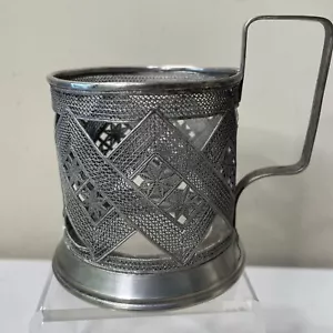 Teeglashalter FILIGRAN Podstakannik Teezubehör UdSSR Russland Blume Geometri - Bild 1 von 12