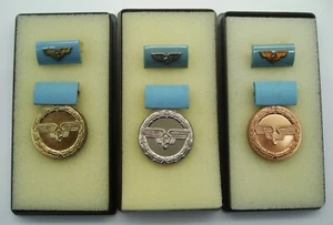 Lot full set 3 east german DDR long service medal railway in original case - Picture 1 of 2