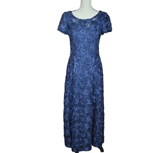 Alex Evenings Women's Cap Sleeve Embellished Formal Evening Dress Blue size 8 - Picture 1 of 15