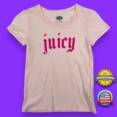 Juicy Couture Girls Logo T-Shirt Size 10 Lightweight Cotton Pink Graphic Tee NWT - Image 1 of 4