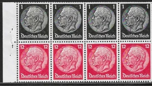GERMANY 1937 "Hindenburg Booklet Pane" Michel H-Blatt-90, Sct #415d Mint/NH - Picture 1 of 1
