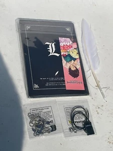 Juego de cuadernos de anime Death Note diario de cuero 2 collar pluma marcador sellado - Imagen 1 de 2