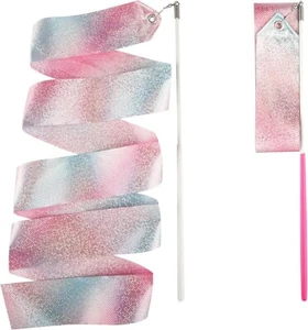 2pcs 2m Sparkling Dance Ribbons with Wand for Kids Gymnastics Party Twirling - Picture 1 of 5