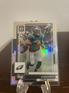 Jalen Hurts Silver Holo Prizm Card 2022 Donruss Optic #157 Philadelphia Eagles