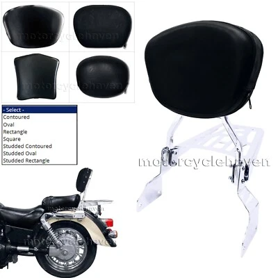 Encosto de barra Sissy com bagageiro para 1996-up Kawasaki Vulcan VN1500 Classic - Imagem 1 de 4