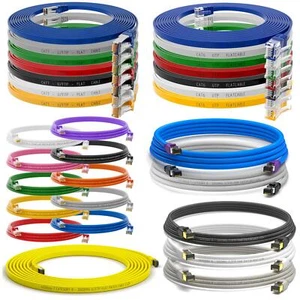 Patchkabel Netzwerkkabel Ethernet Kabel Netzwerk Patch LAN DSL Flachkabel CAT - Afbeelding 1 van 58