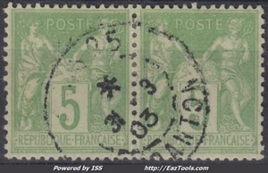 TIMBRE FRANCE SAGE N° 102 EN PAIRE CACHET PARIS 25 DU 31 3 03 - TB CENTRAGE - Imagen 1 de 2