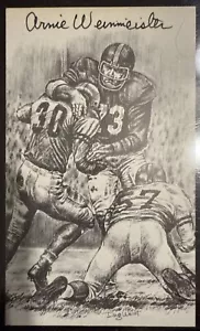 🏈ARNIE WEINMEISTER🏈 (1923-2000) HOF FOOTBALL AUTO (3.5"X 5") W/COA N.Y. GIANTS - Picture 1 of 5
