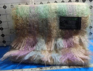 Glen Tarff mohair wool Made in Scotland Glen Cree 59 X 9" + green purple plaid - Picture 1 of 6