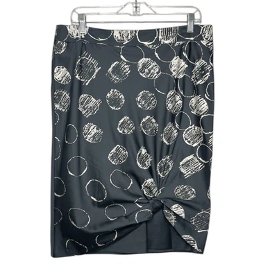 Falda Lápiz Max Mara Nudo Frontal Mujer 12 Gris Círculos Abstractos Hecha en Italia Foto 1 de 4