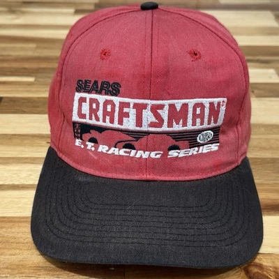Chapéu esportivo vintage 1995 Sears Craftsman NHRA Racing Series vermelho preto Snapback - Imagem 1 de 4