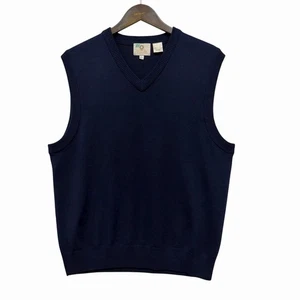 Chaleco Suéter Viyella Para Hombre Talla Mediana Azul Marino Lana Merino Tejido Cuello en V Usado en Excelente Condición - Imagen 1 de 5