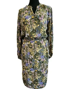 Old Navy Women's Boho Peasant Dress Size L Floral Green Forrest Fairy Cottage - Picture 1 of 10