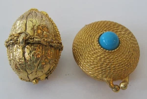 Max Factor Golden Walnut Shell & Estee Lauder Youth Dew Solid Perfume Compact - Picture 1 of 5