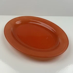 Vintage Pyrex Sprayware Oval Servierplatte Fleischplatte Retro Orange 35 cm - Bild 1 von 8